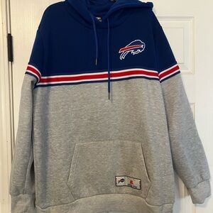 Buffalo Bills NFL Team Apparel Blue Red Gray Mens L Hooded Sweatshirt